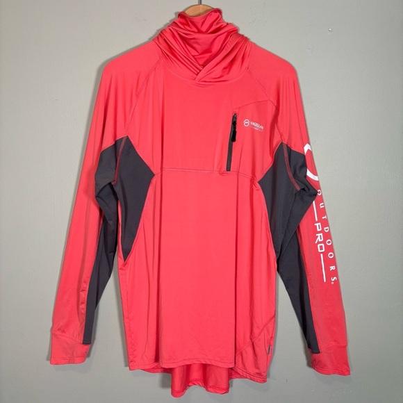 Magellan Pro Angler Long Sleeve Classic Fit Gaiter Hoodie-Pink-Women Size XL - Picture 2 of 8